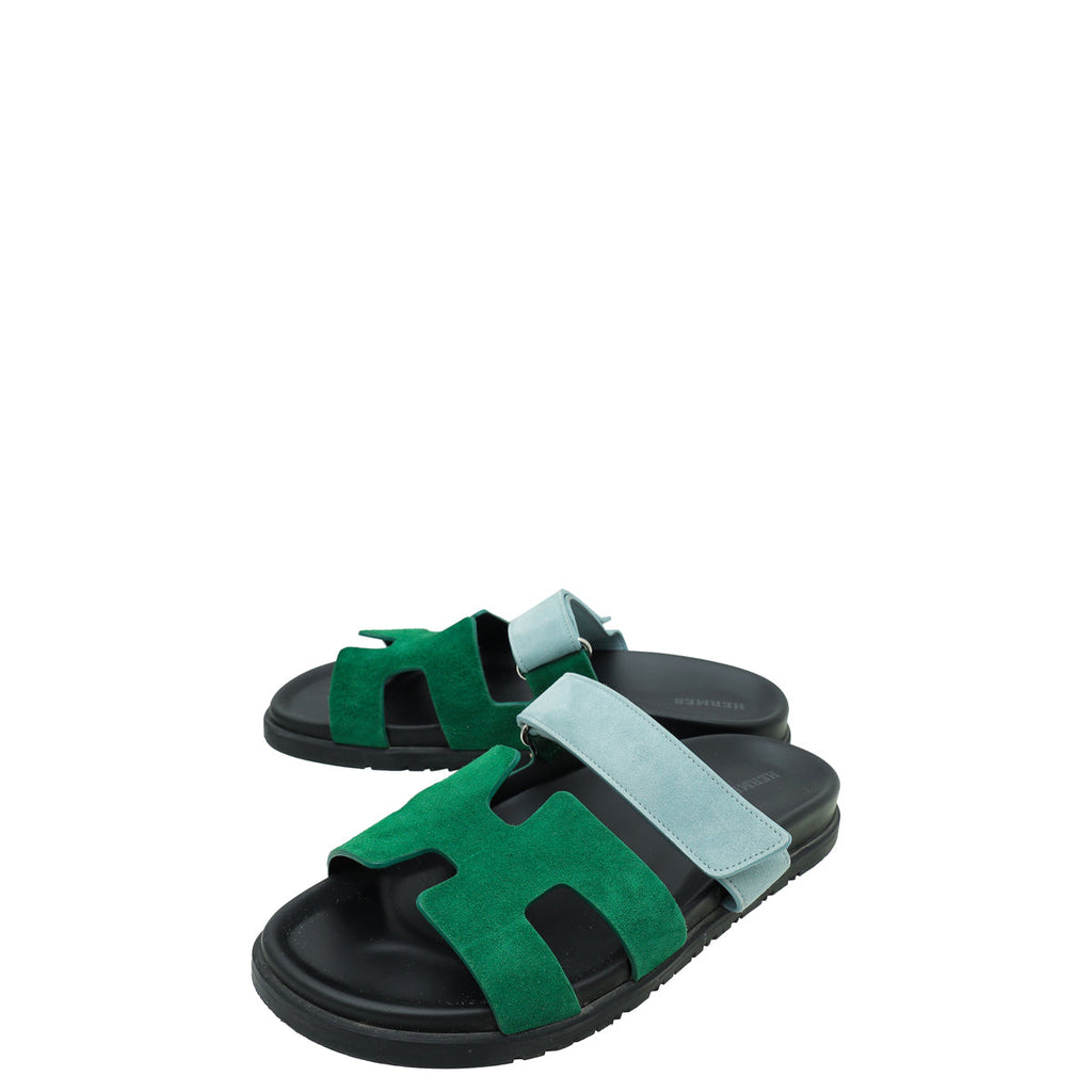 Hermes Bicolor Suede Goatskin Chypre Sandal 39.5