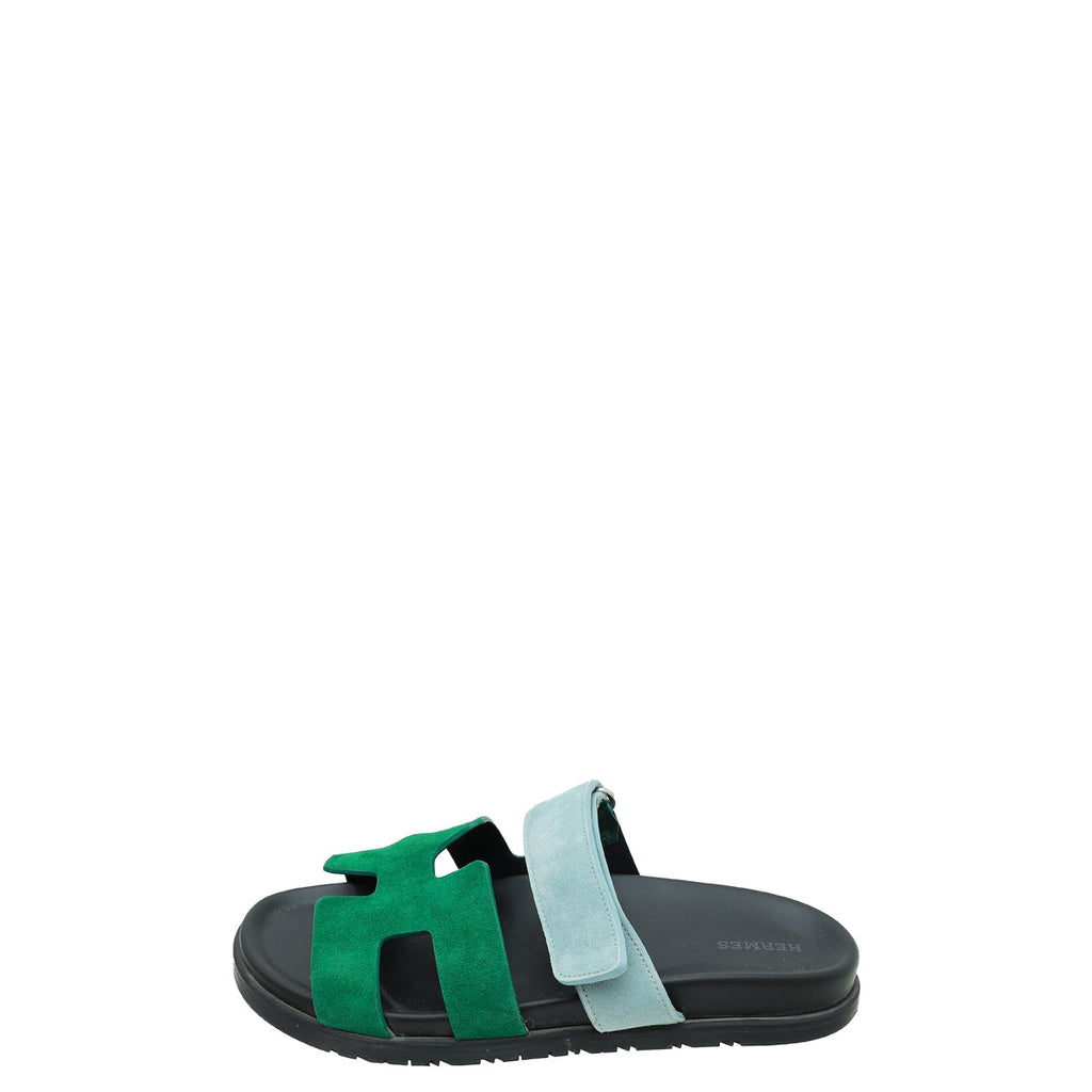 Hermes Bicolor Suede Goatskin Chypre Sandal 39.5