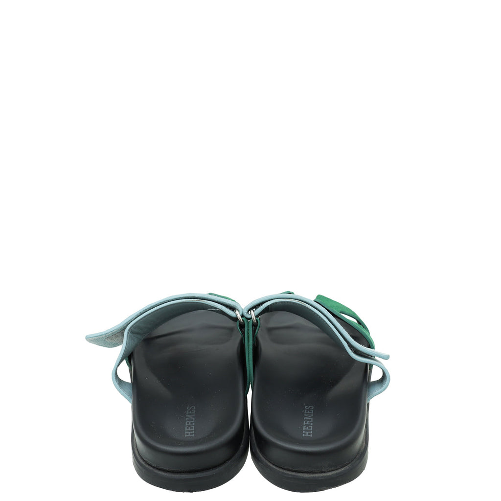 Hermes Bicolor Suede Goatskin Chypre Sandal 39.5