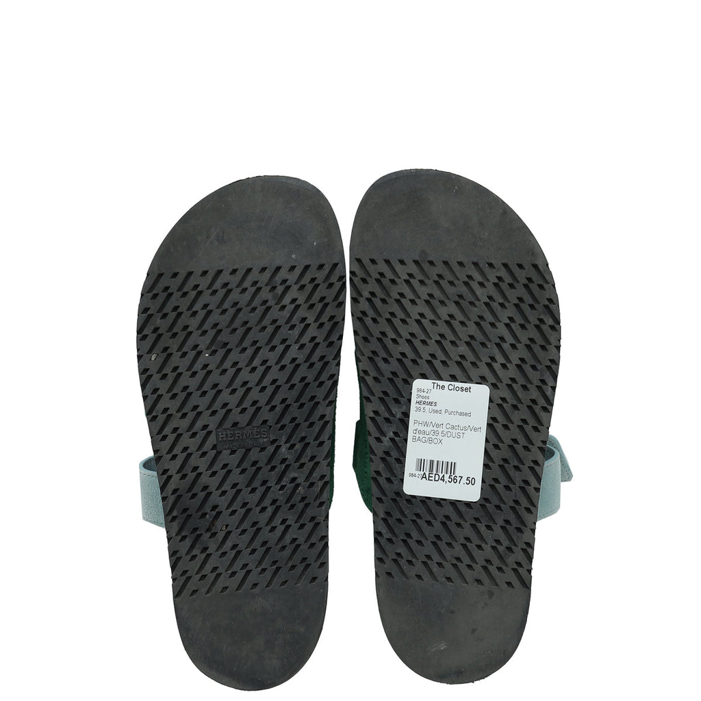 Hermes Bicolor Suede Goatskin Chypre Sandal 39.5
