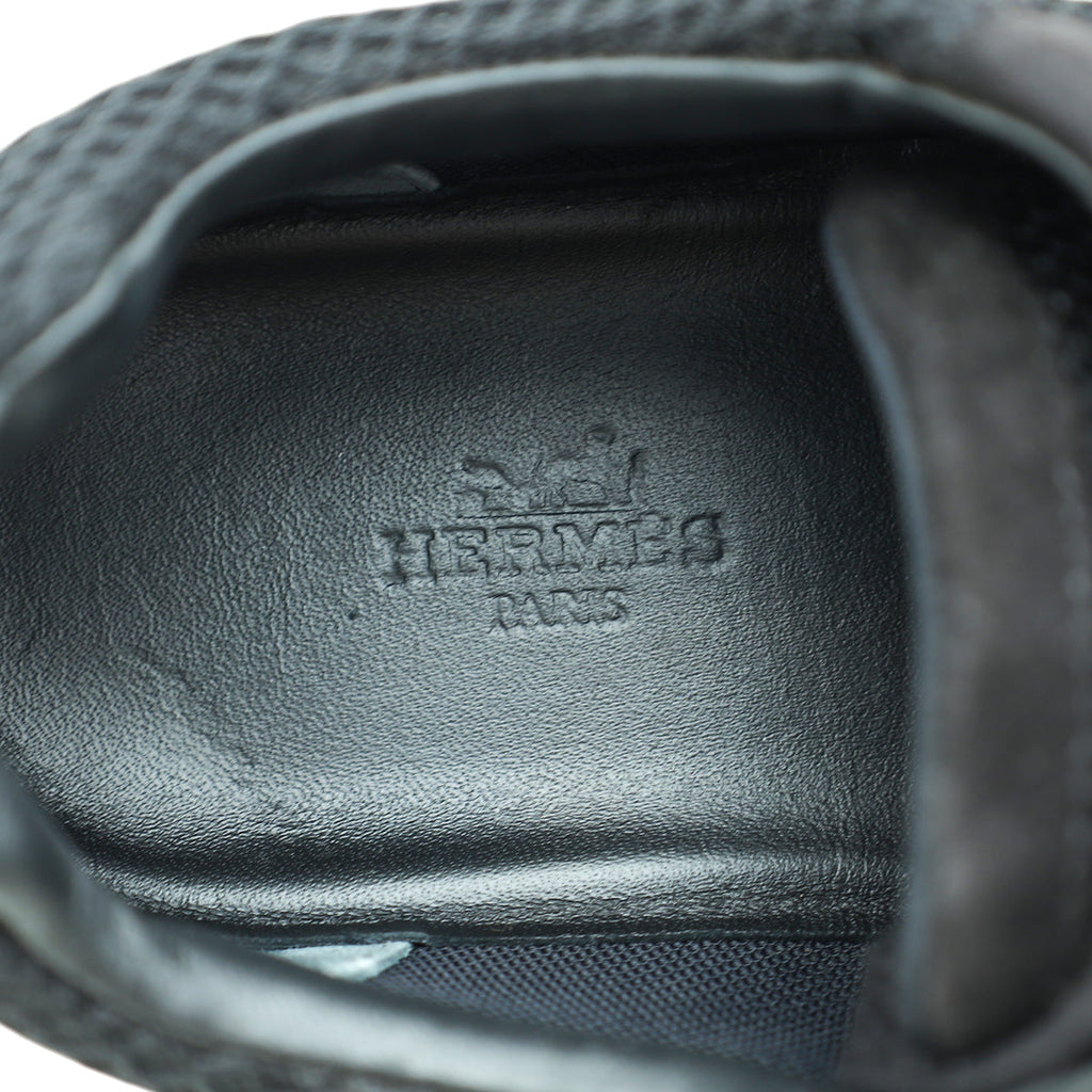 Hermes Graphic Noir Mesh & Suede Bouncing Sneaker 39.5