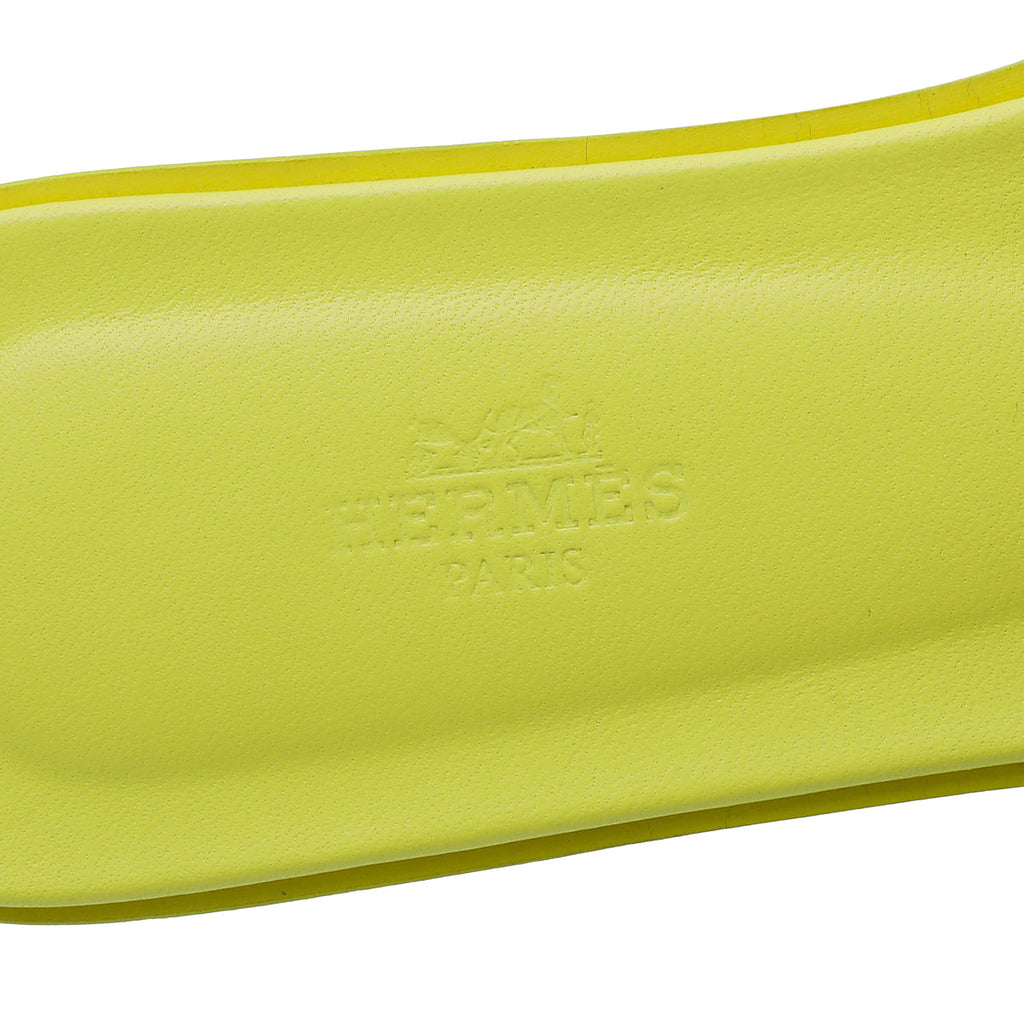 Hermes Jaune Curcuma Oran Sandals 39