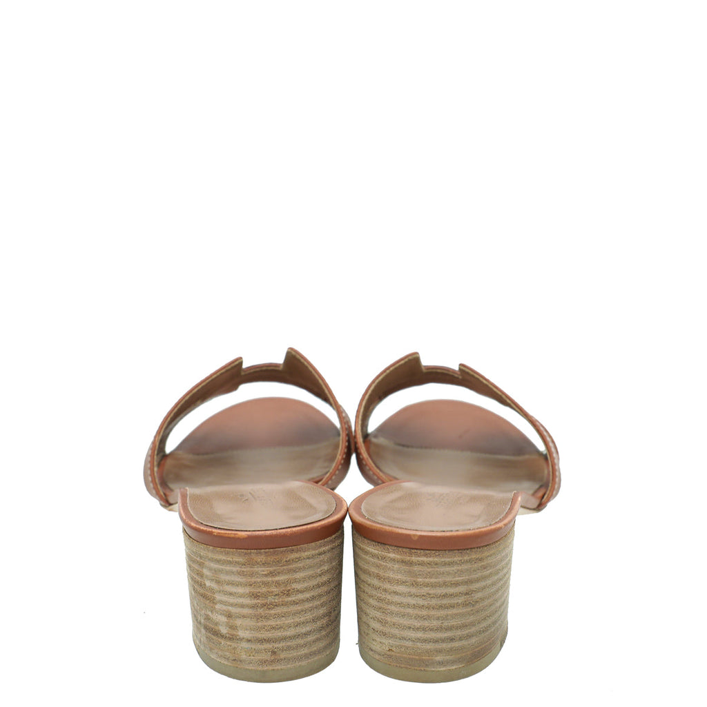 Hermes Gold Oasis Sandals 39