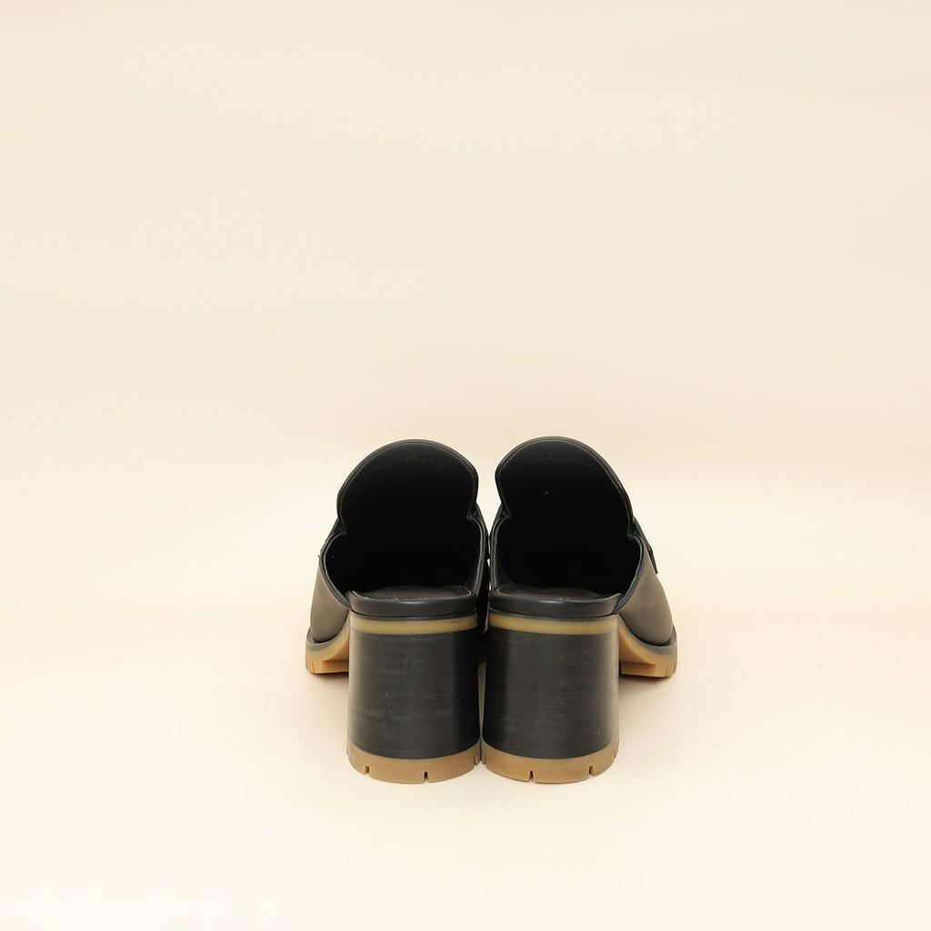 Hermes Noir Flore 60 Goatskin Mule 39