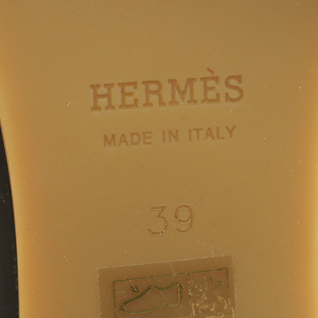 Hermes Noir Flore 60 Goatskin Mule 39
