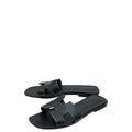 Hermes Noir Oran Calfskin Sandal 39