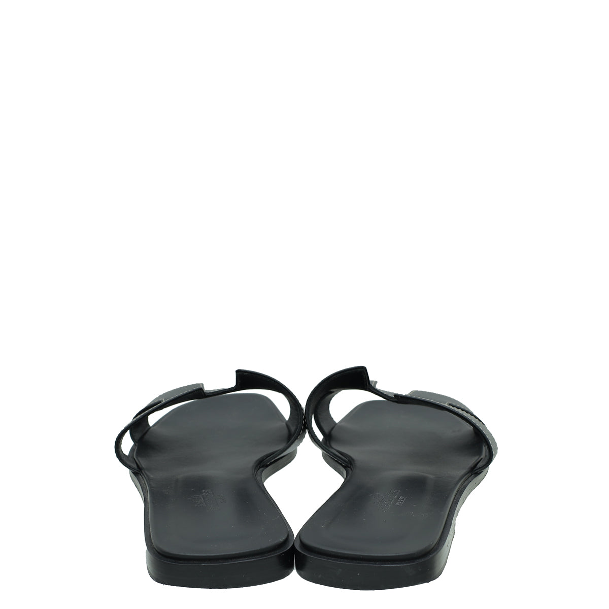 Hermes Noir Oran Calfskin Sandal 39
