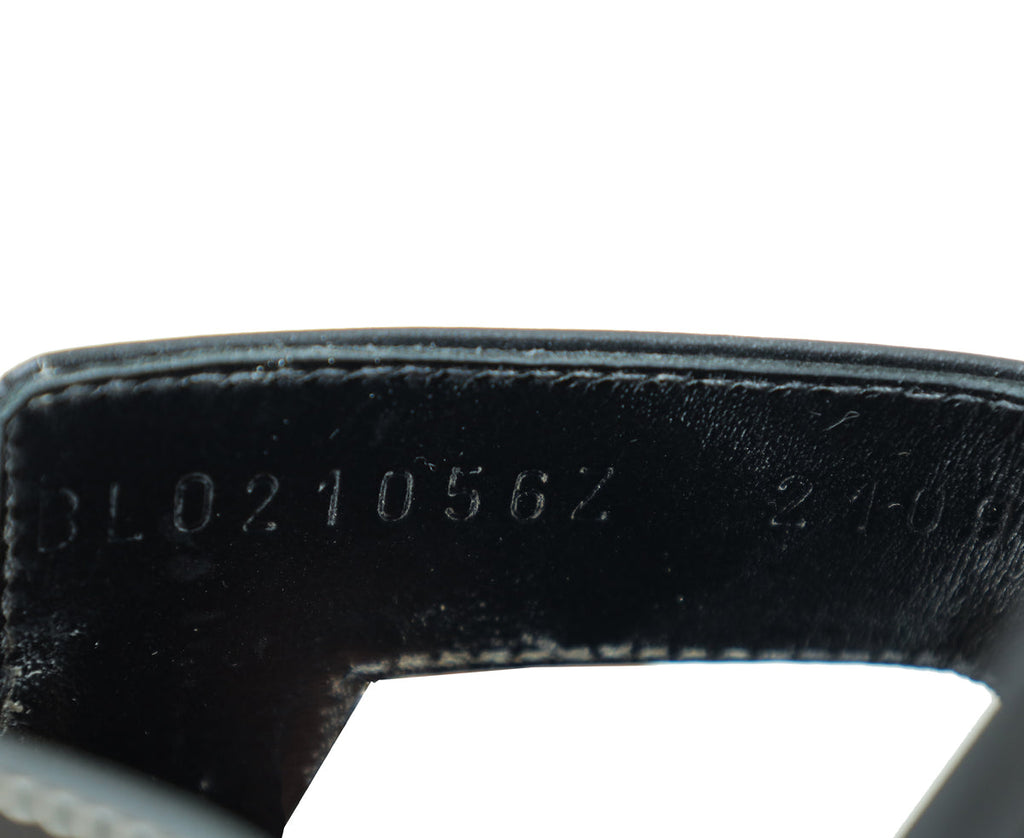 Hermes Noir Oran Calfskin Sandal 39