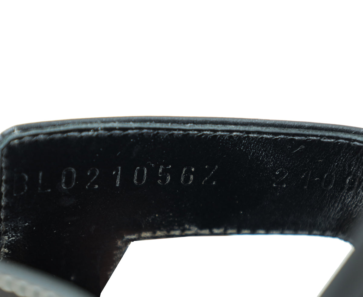 Hermes Noir Oran Calfskin Sandal 39