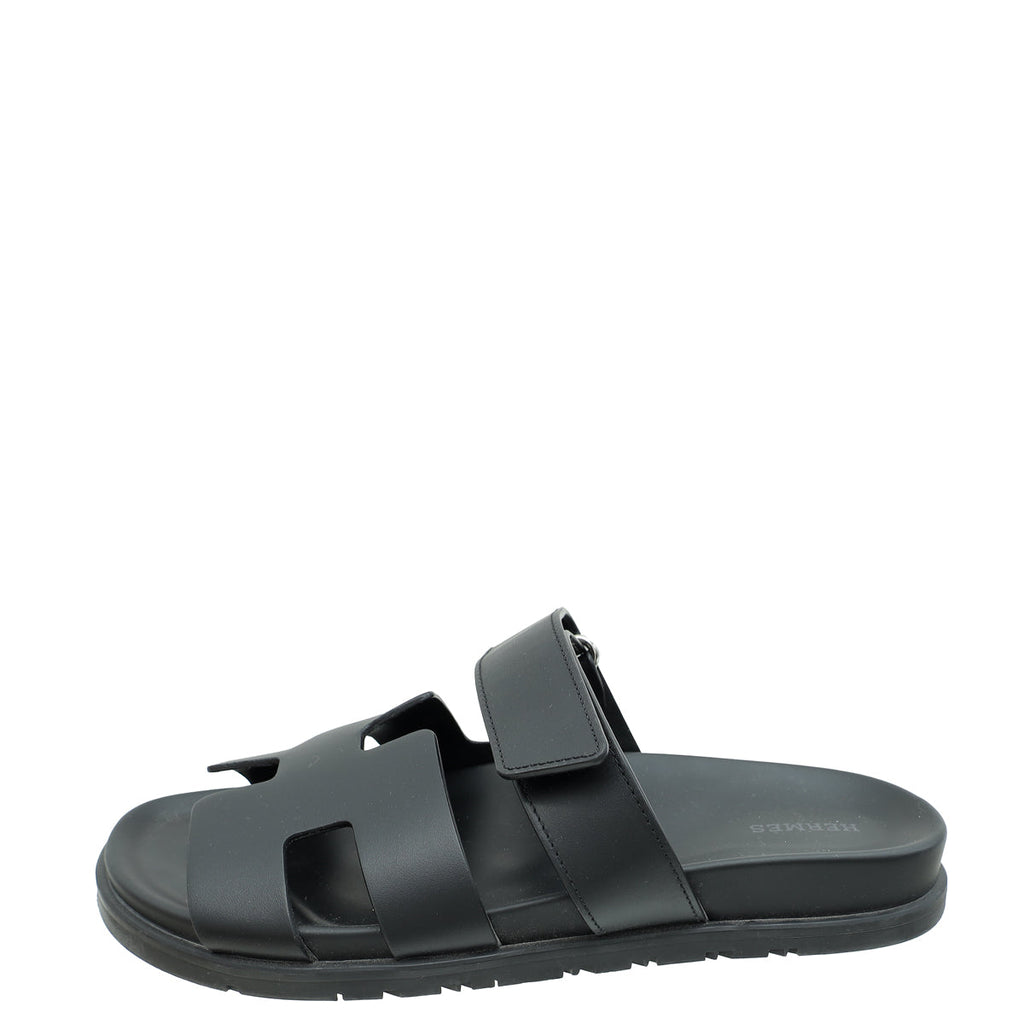 Hermes Black Chypre Sandal 39