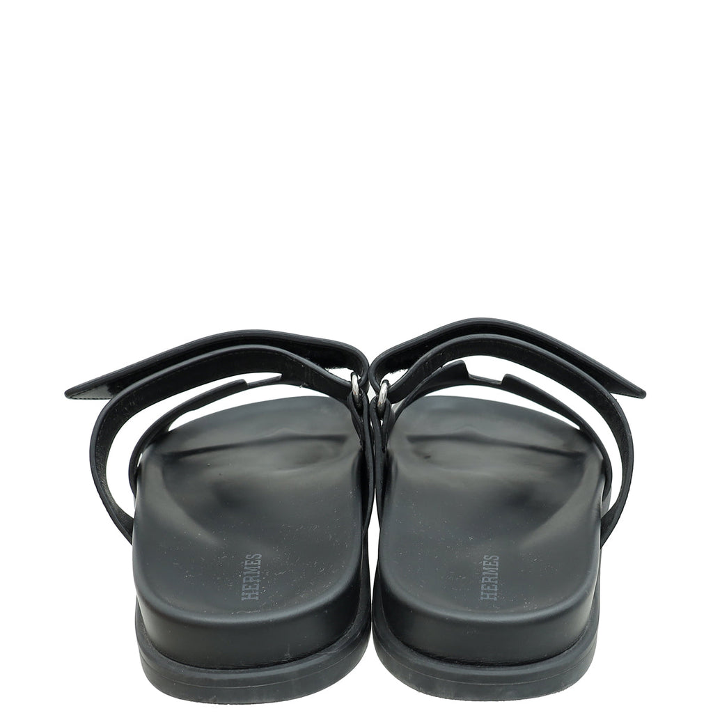 Hermes Black Chypre Sandal 39