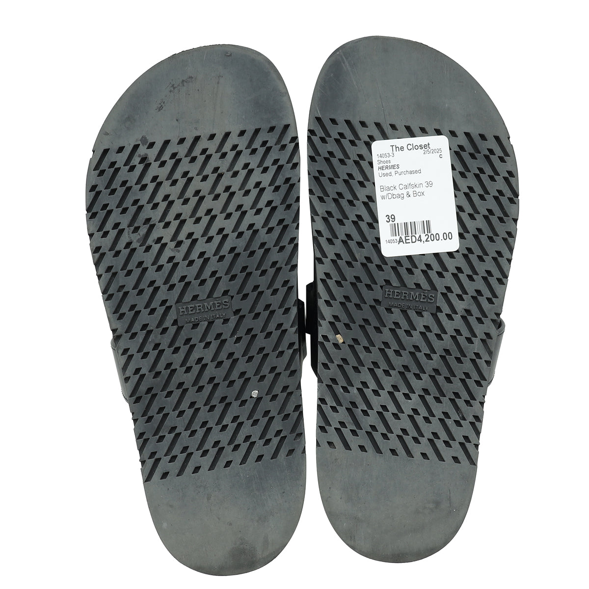 Hermes Black Chypre Sandal 39