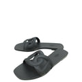 Hermes Noir Rubber Aloha Sandals 39