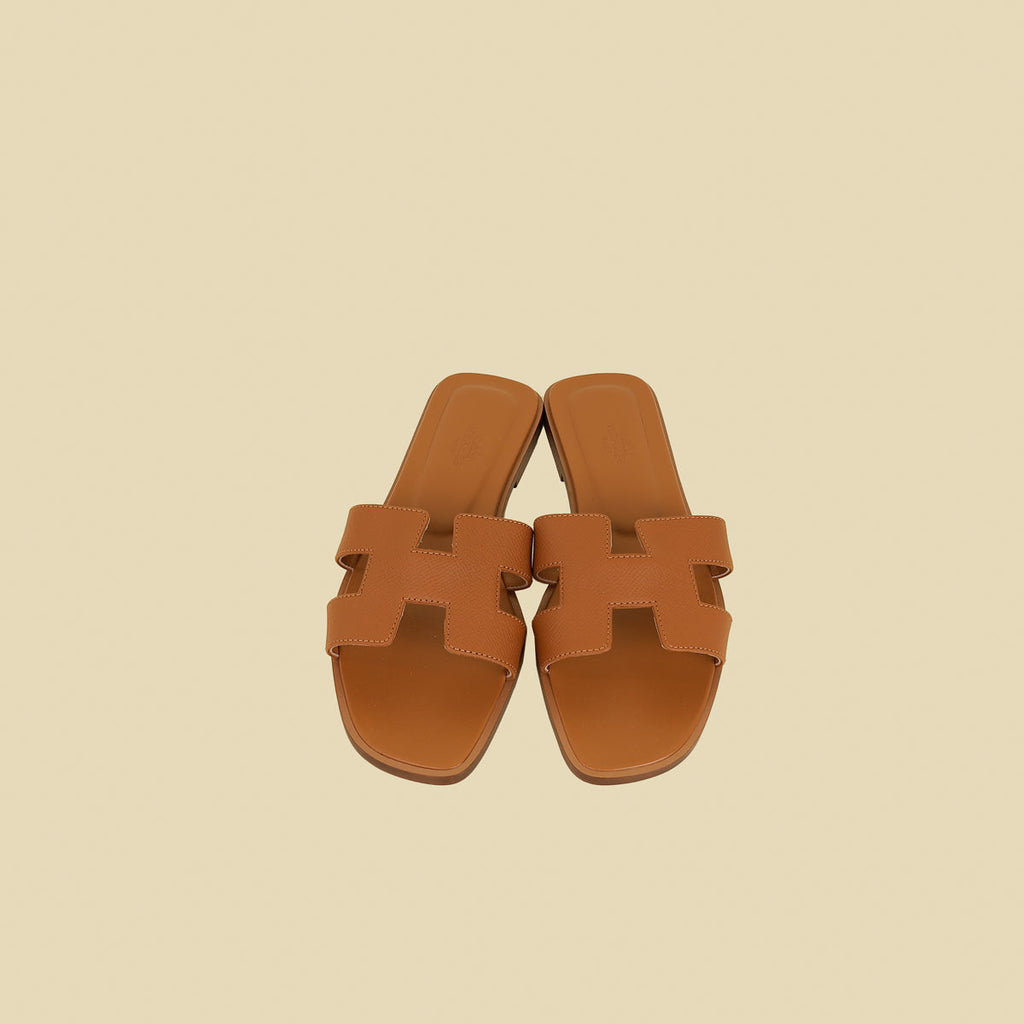 Hermes Natural Oran Sandals 39