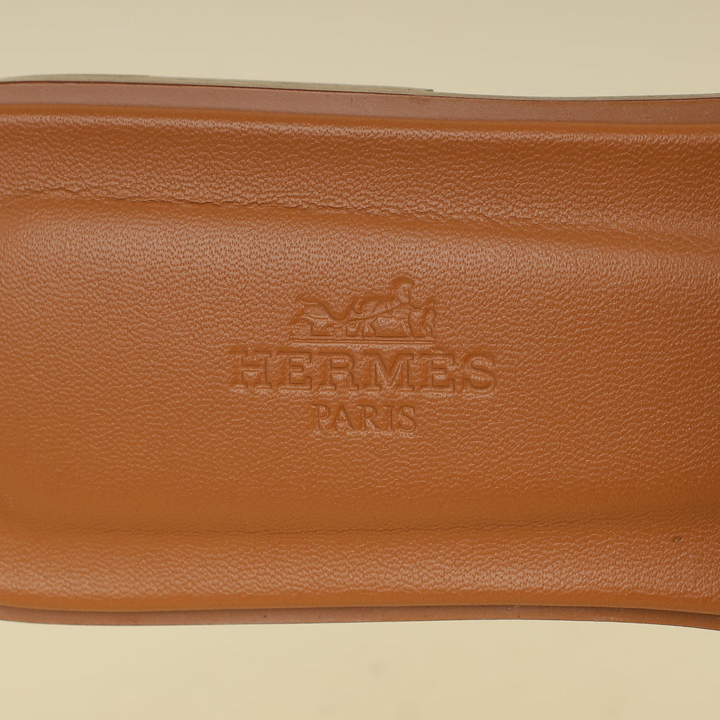 Hermes Natural Oran Sandals 39