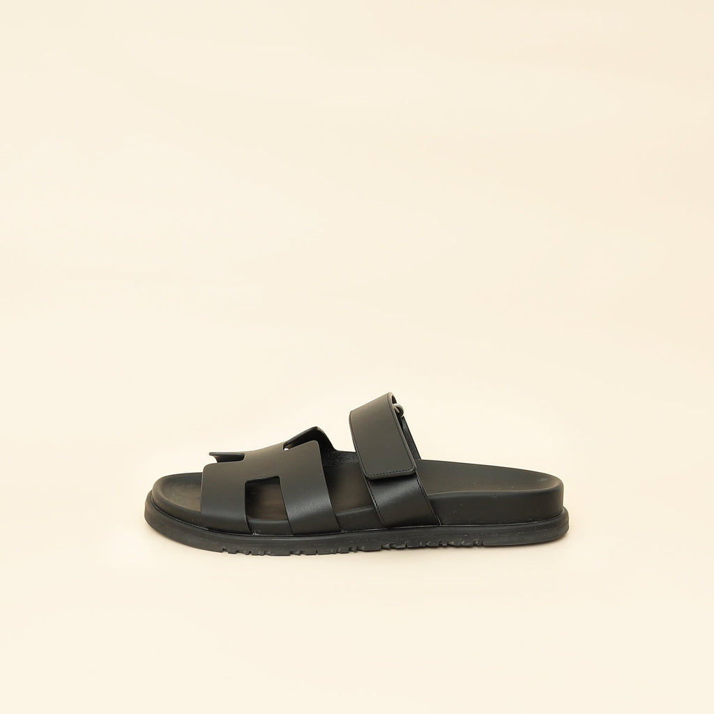 Hermes Noir Chypre Sandal 39