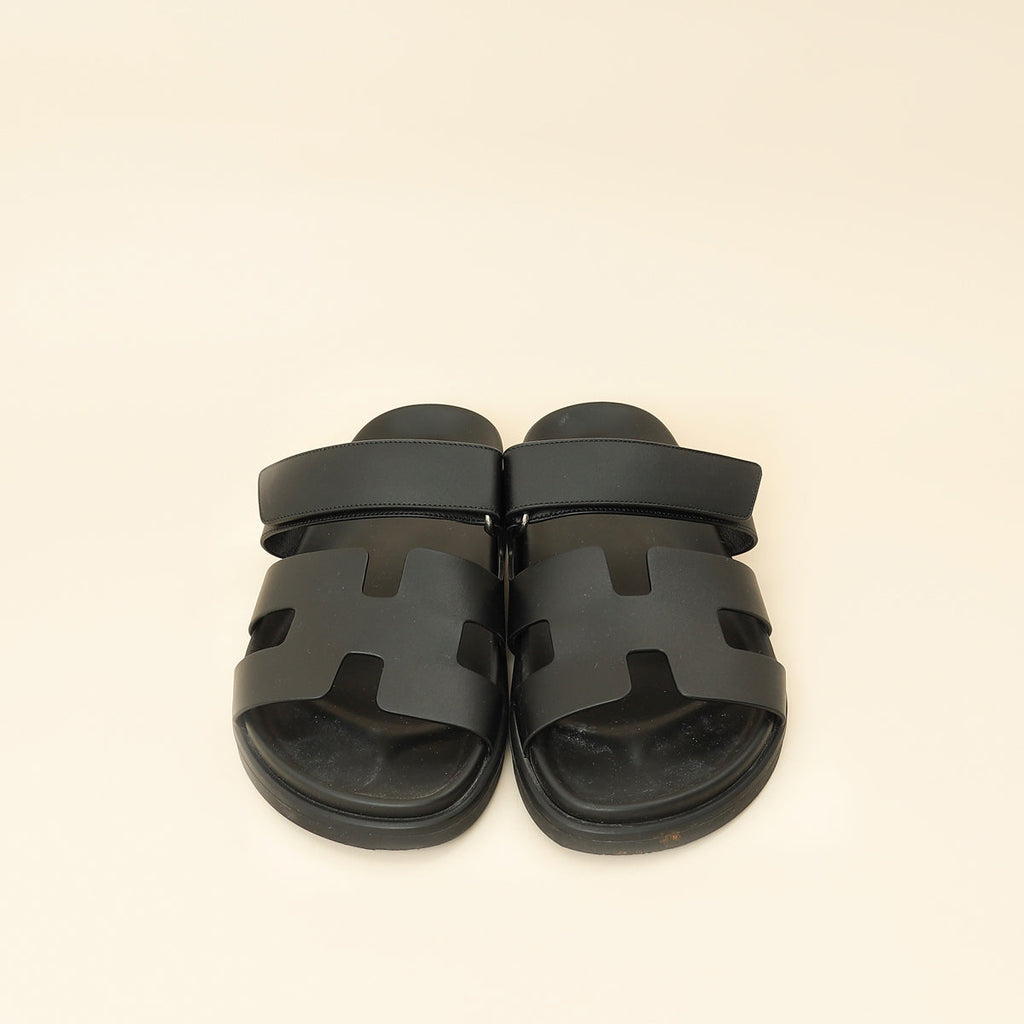 Hermes Noir Chypre Sandal 39