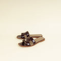 Hermes Bordeaux Shiny Alligator Oran Sandals 39