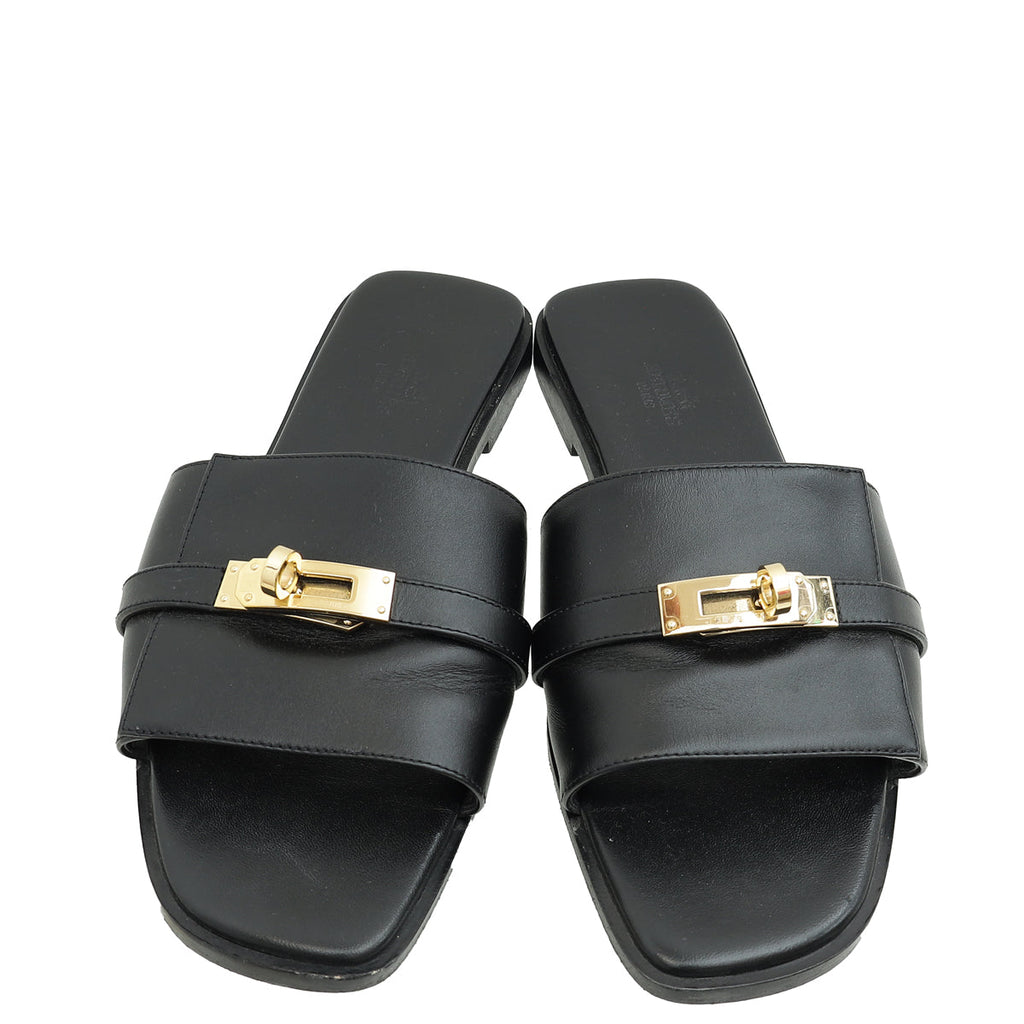 Hermes Noir Gabriel Sandal 39
