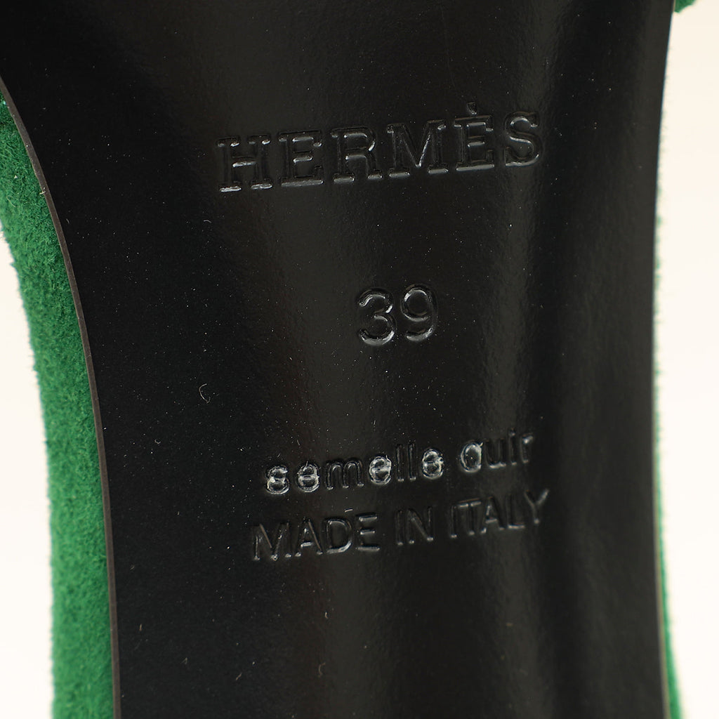 Hermes Vert Electrique Gigi 50 Sandals 39