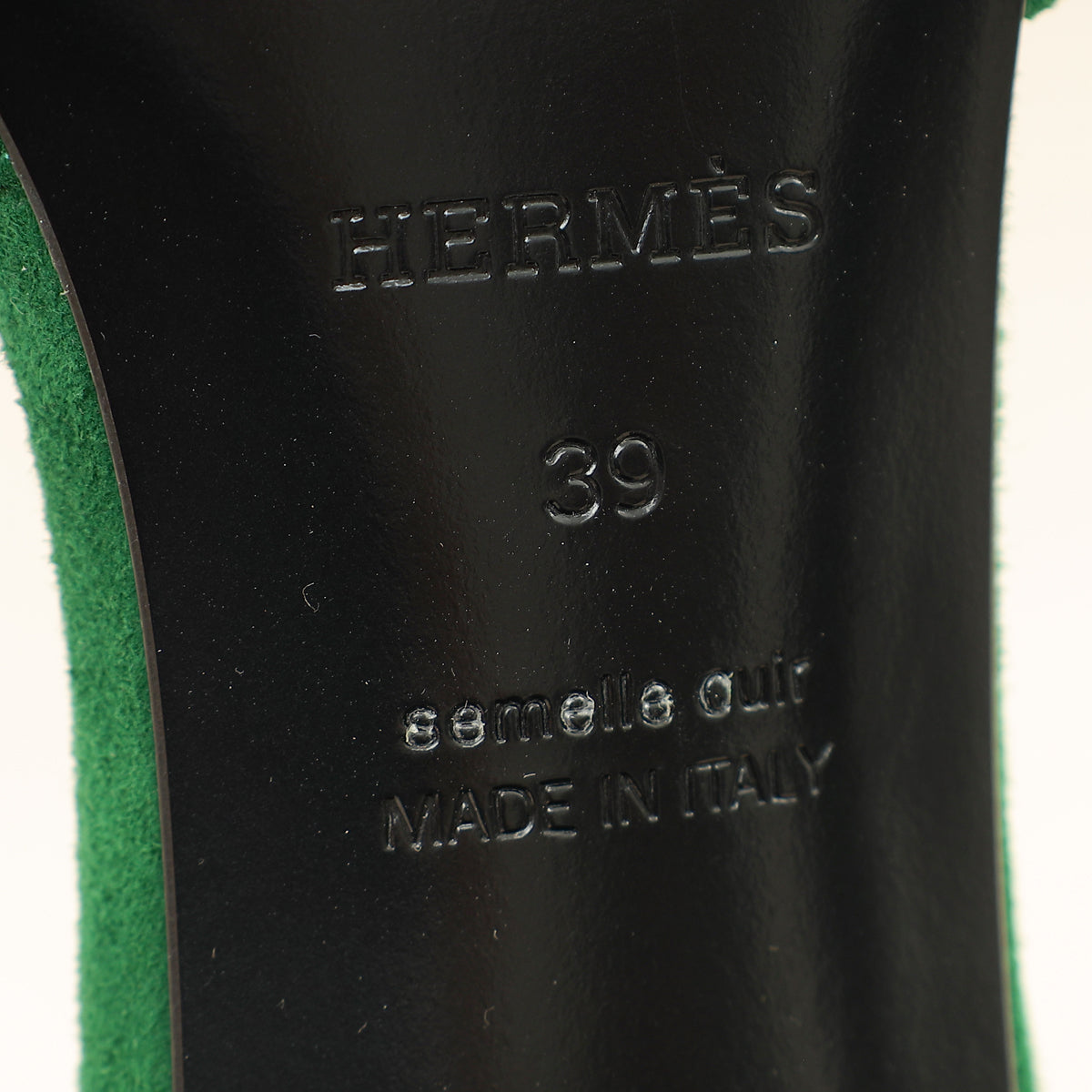 Hermes Vert Electrique Gigi 50 Sandals 39
