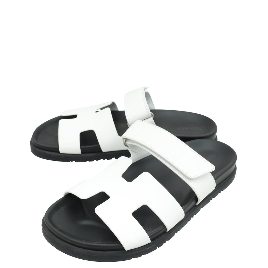 Hermes Blanc Chypre Sandal 39