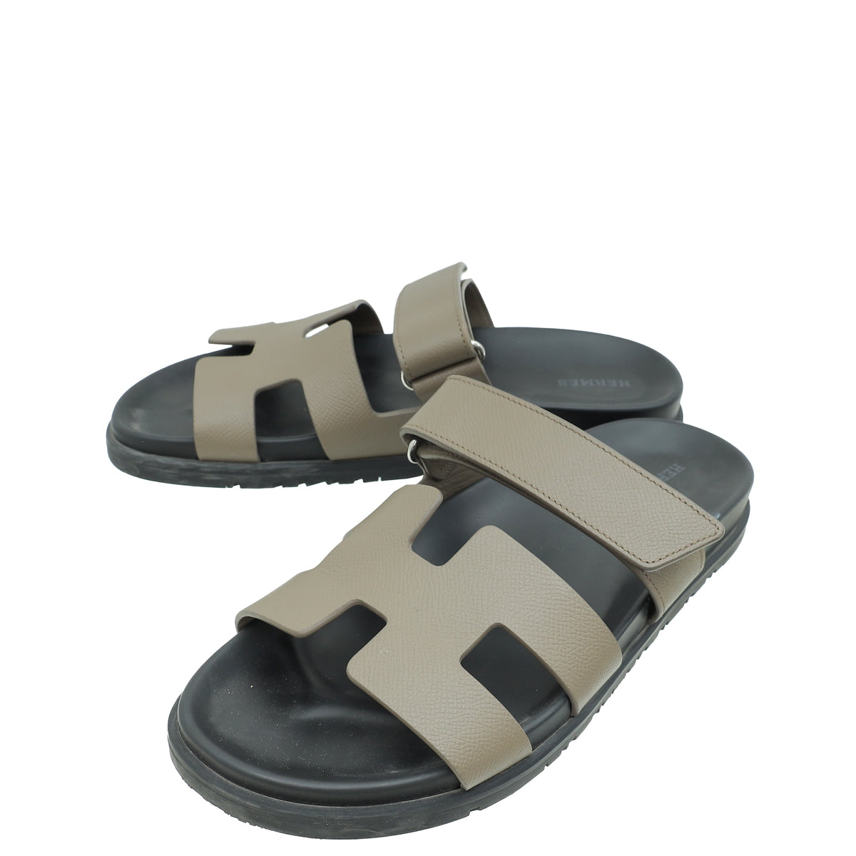 Hermes Etoupe Chypre Sandals 39