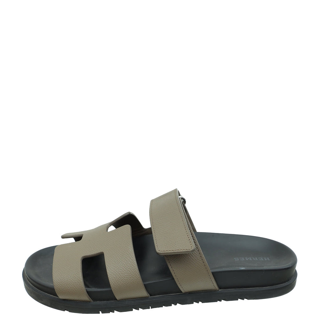 Hermes Etoupe Chypre Sandals 39