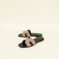 Hermes Rose Perle Oran Crystal Sandals 39