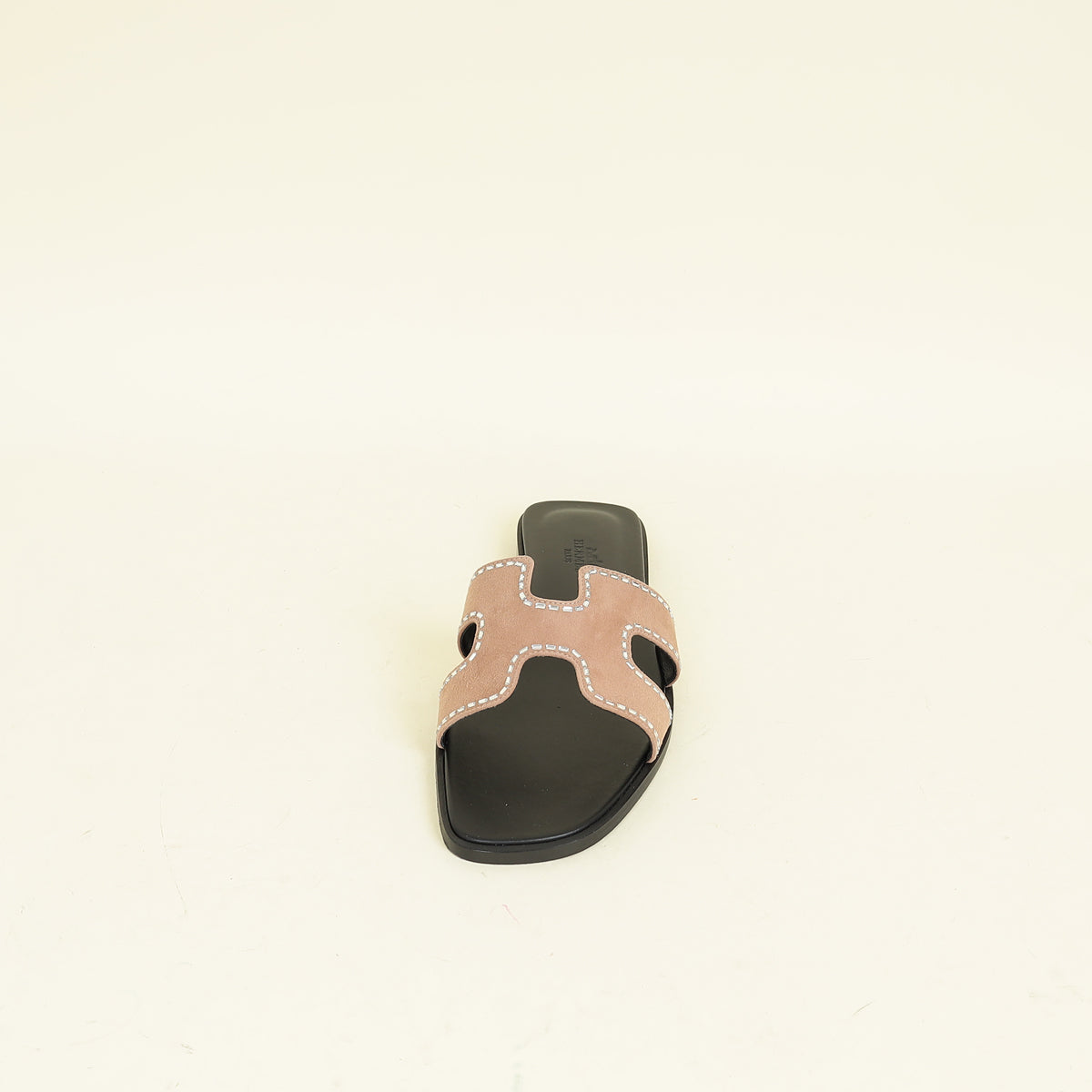 Hermes Rose Perle Oran Crystal Sandals 39