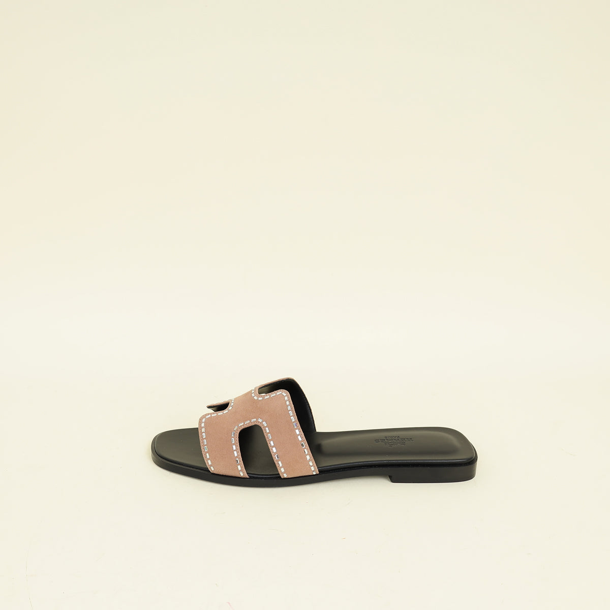 Hermes Rose Perle Oran Crystal Sandals 39