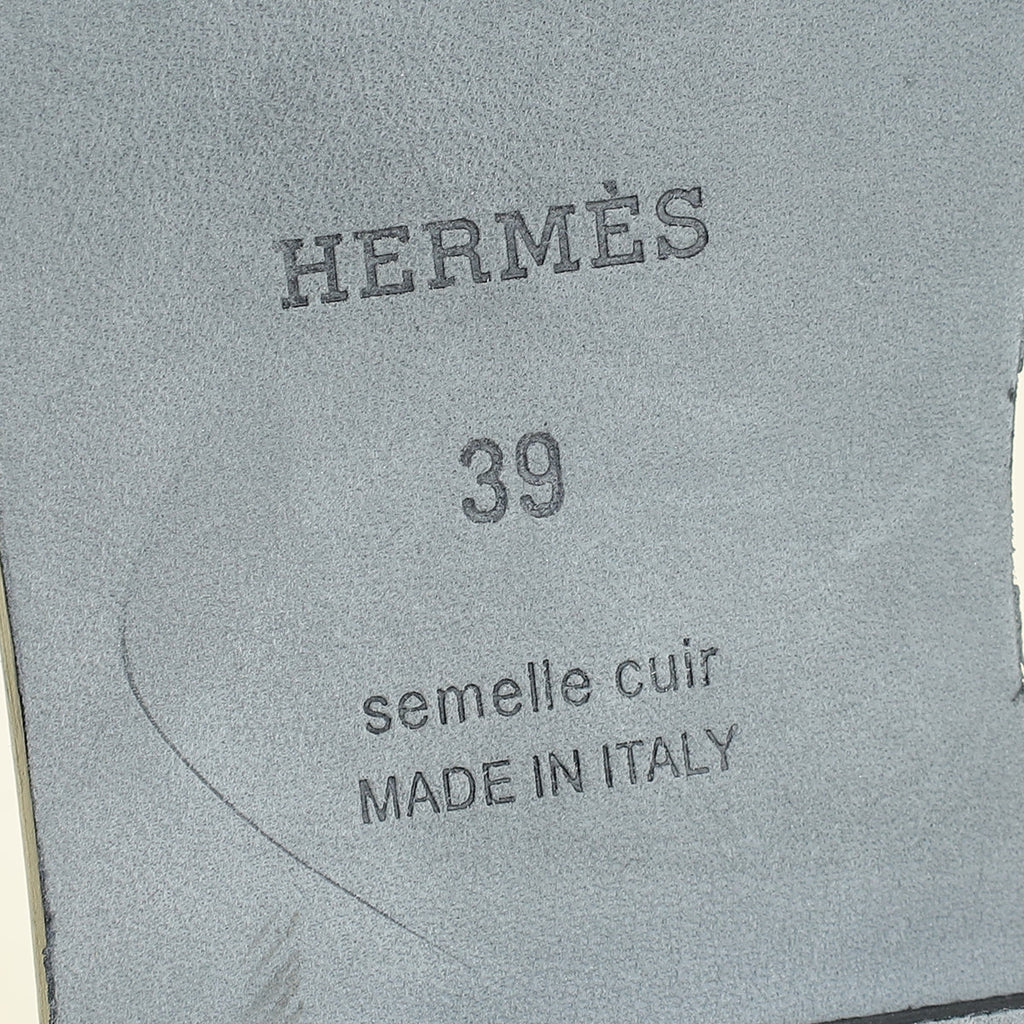 Hermes Rose Perle Oran Crystal Sandals 39