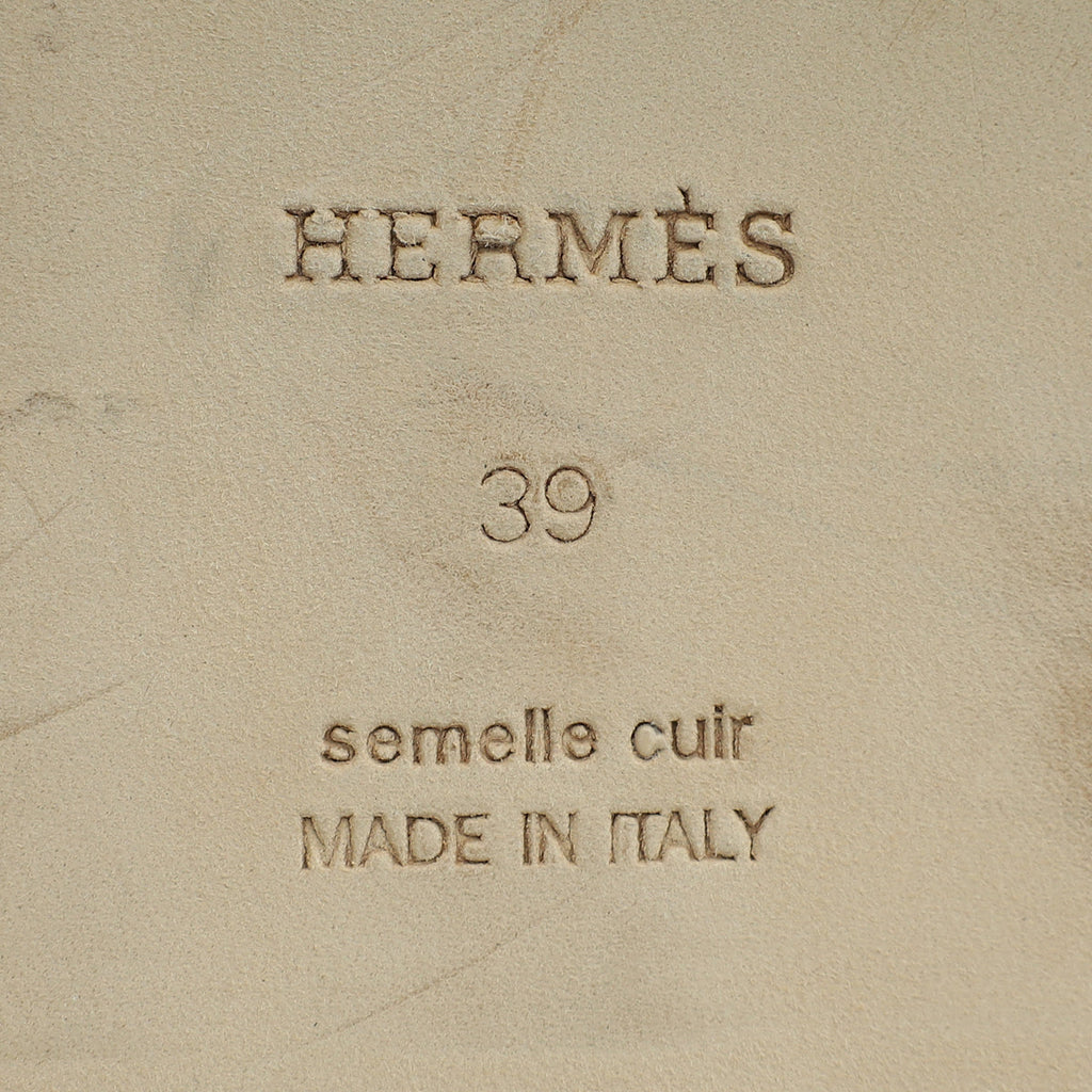 Hermes Bicolor Denim Oran Sandal 39