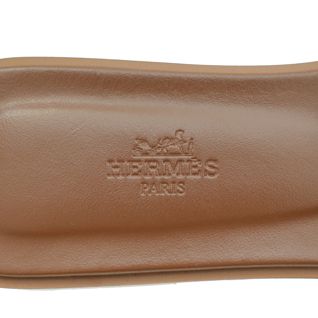 Hermes Bicolor Denim Oran Sandal 39