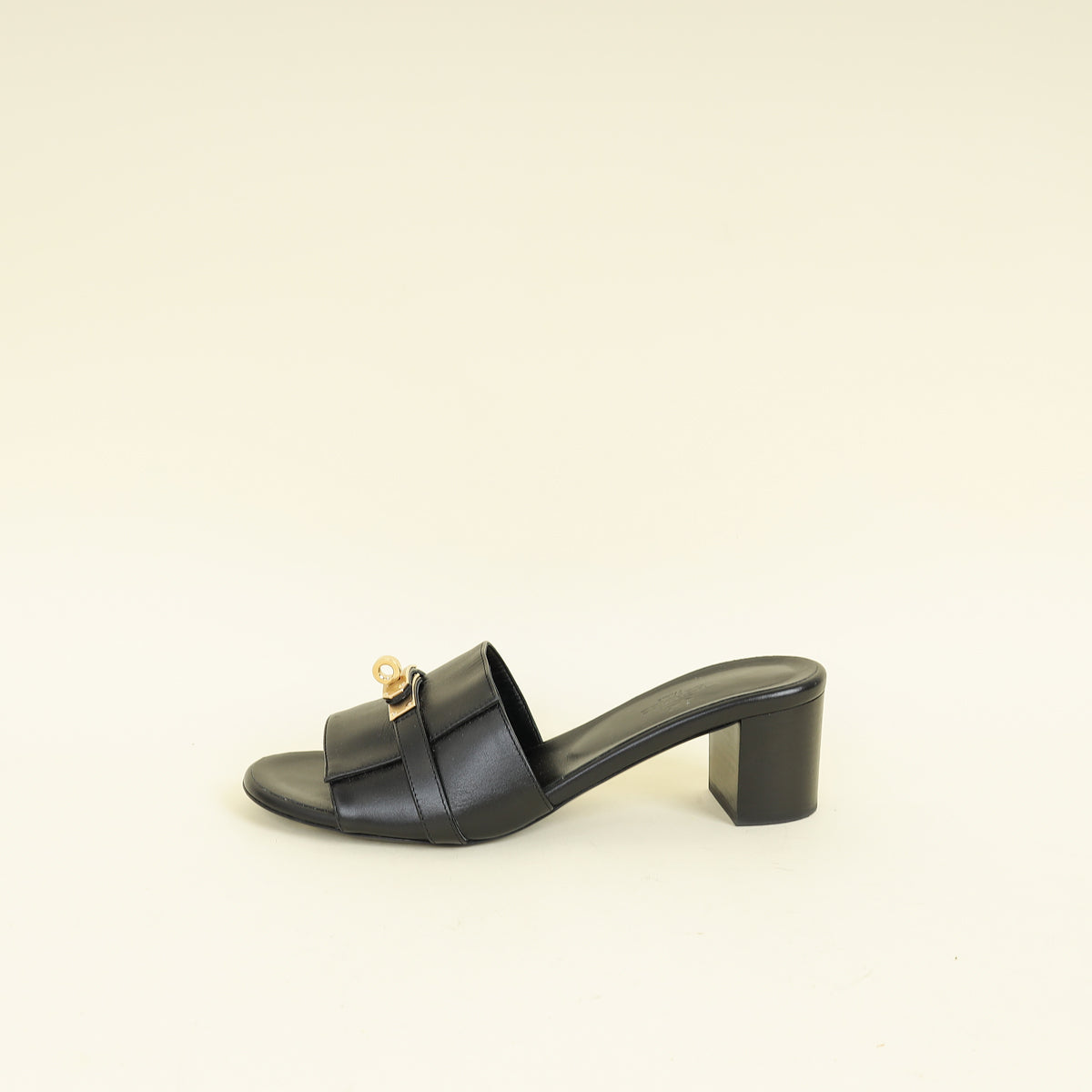 Hermes Noir Gigi 50 Sandal 39
