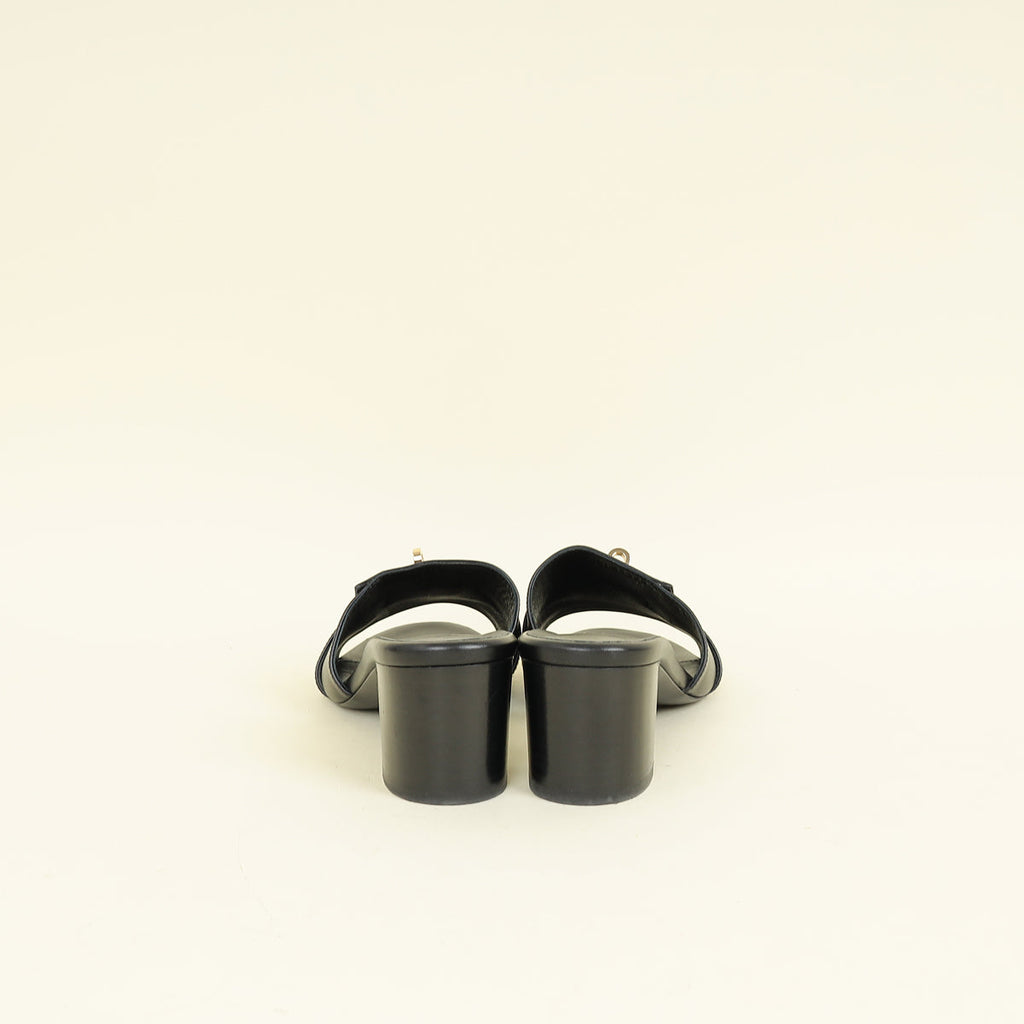 Hermes Noir Gigi 50 Sandal 39
