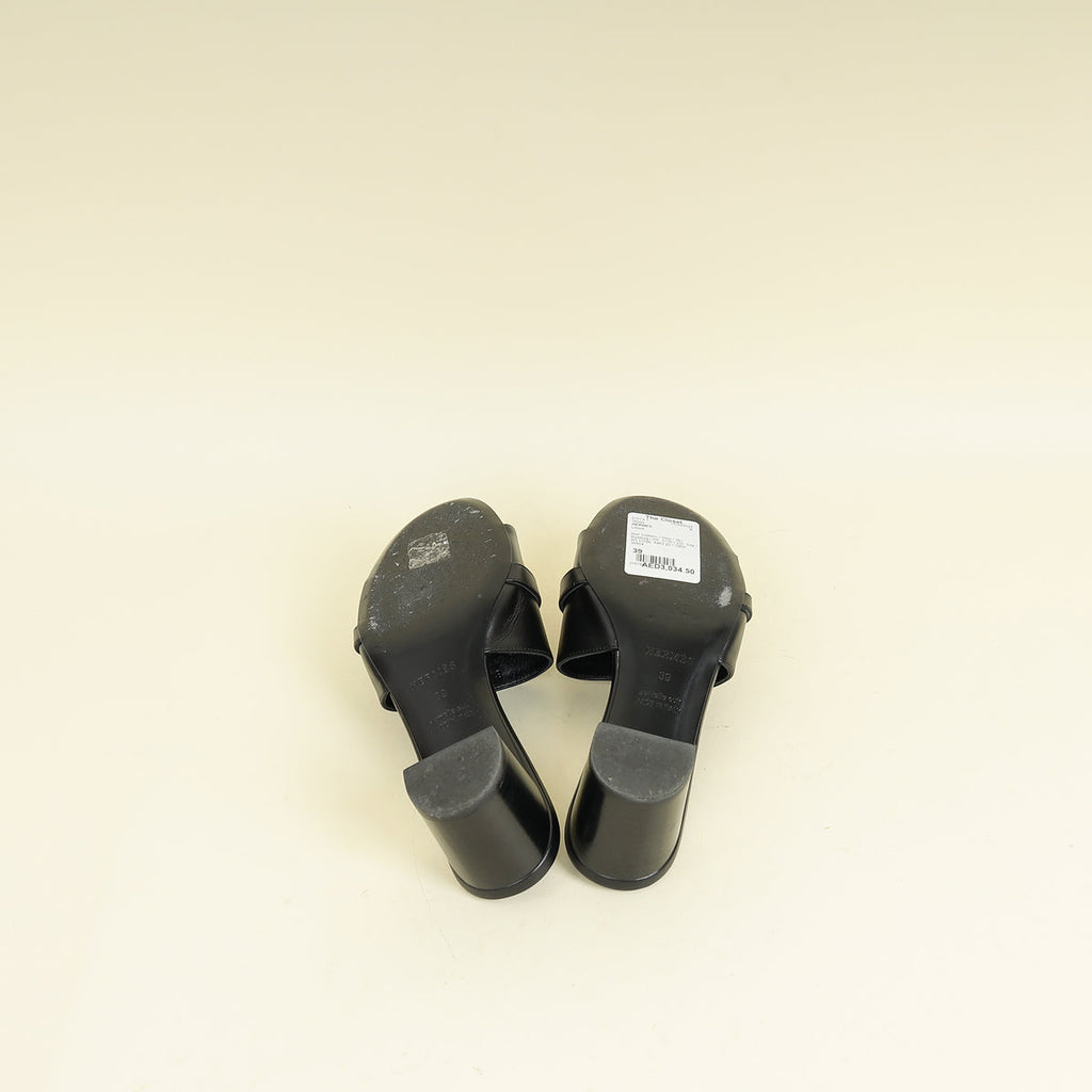 Hermes Noir Gigi 50 Sandal 39