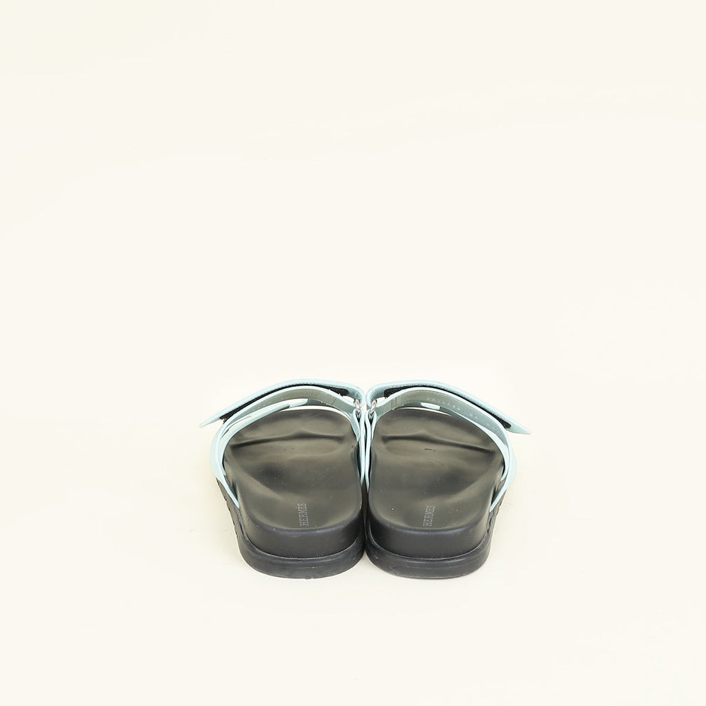 Hermes Bleu Cristaux Chypre Sandal 39
