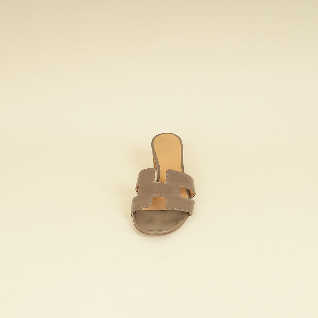 Hermes Gris Oasis Sandals 39