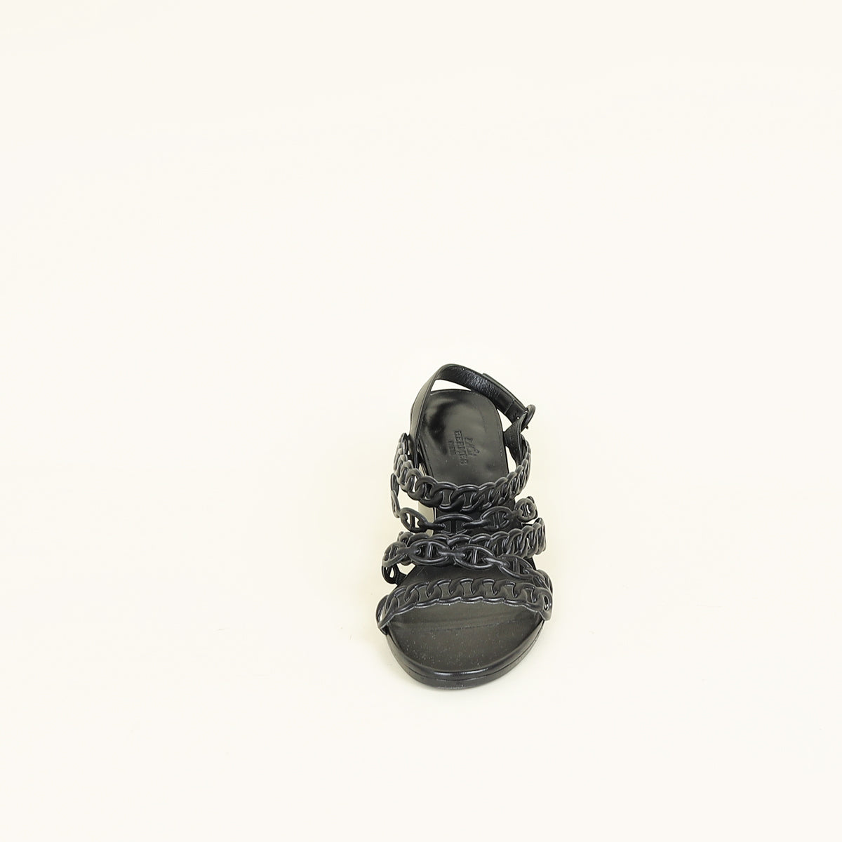 Hermes Black Romanza Sandals 39