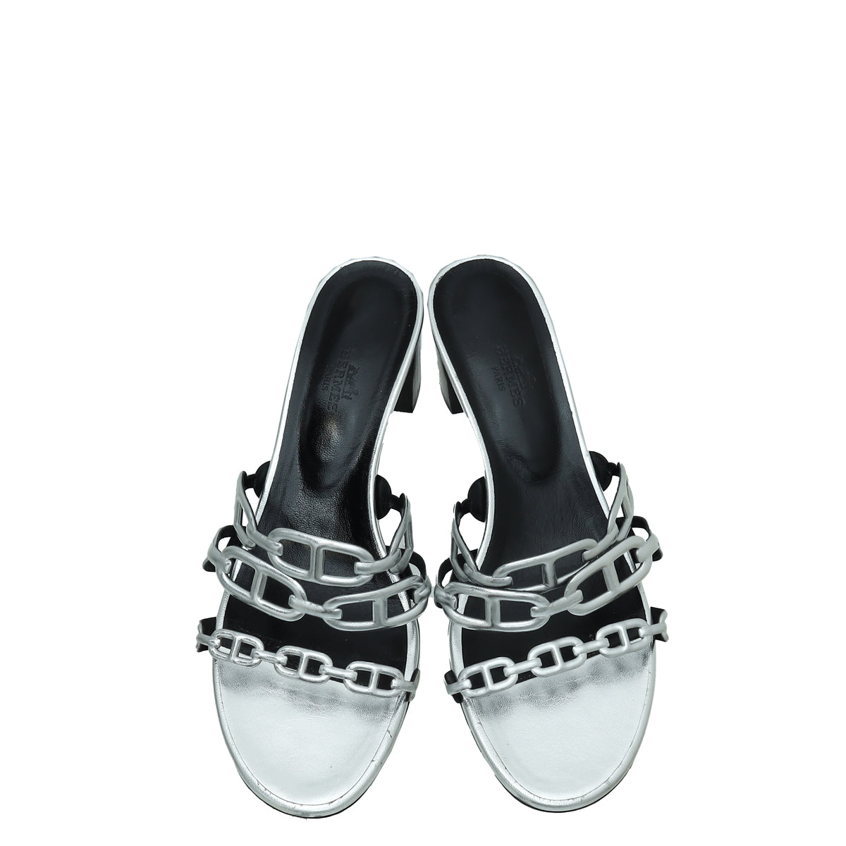 Hermes Gris Argente Tandem Sandal 39