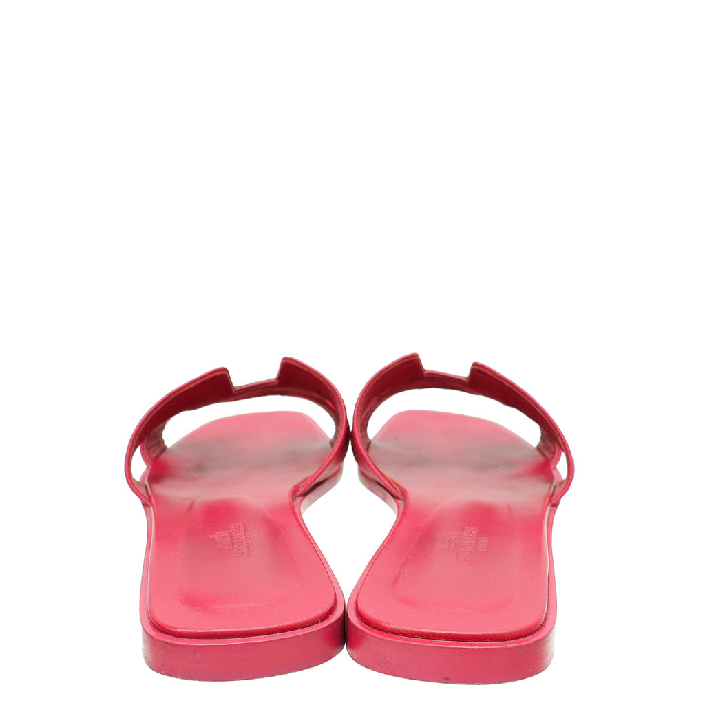 Hermes Rose Magenta Oran Sandal 39