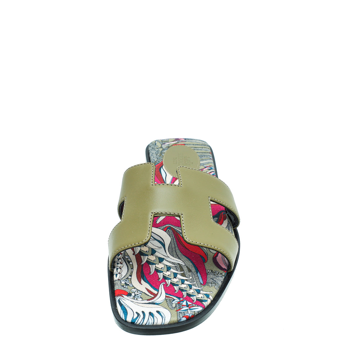 Hermes Vert Veronese Oran "Fantaisie Botanique" Printed Sandal 39