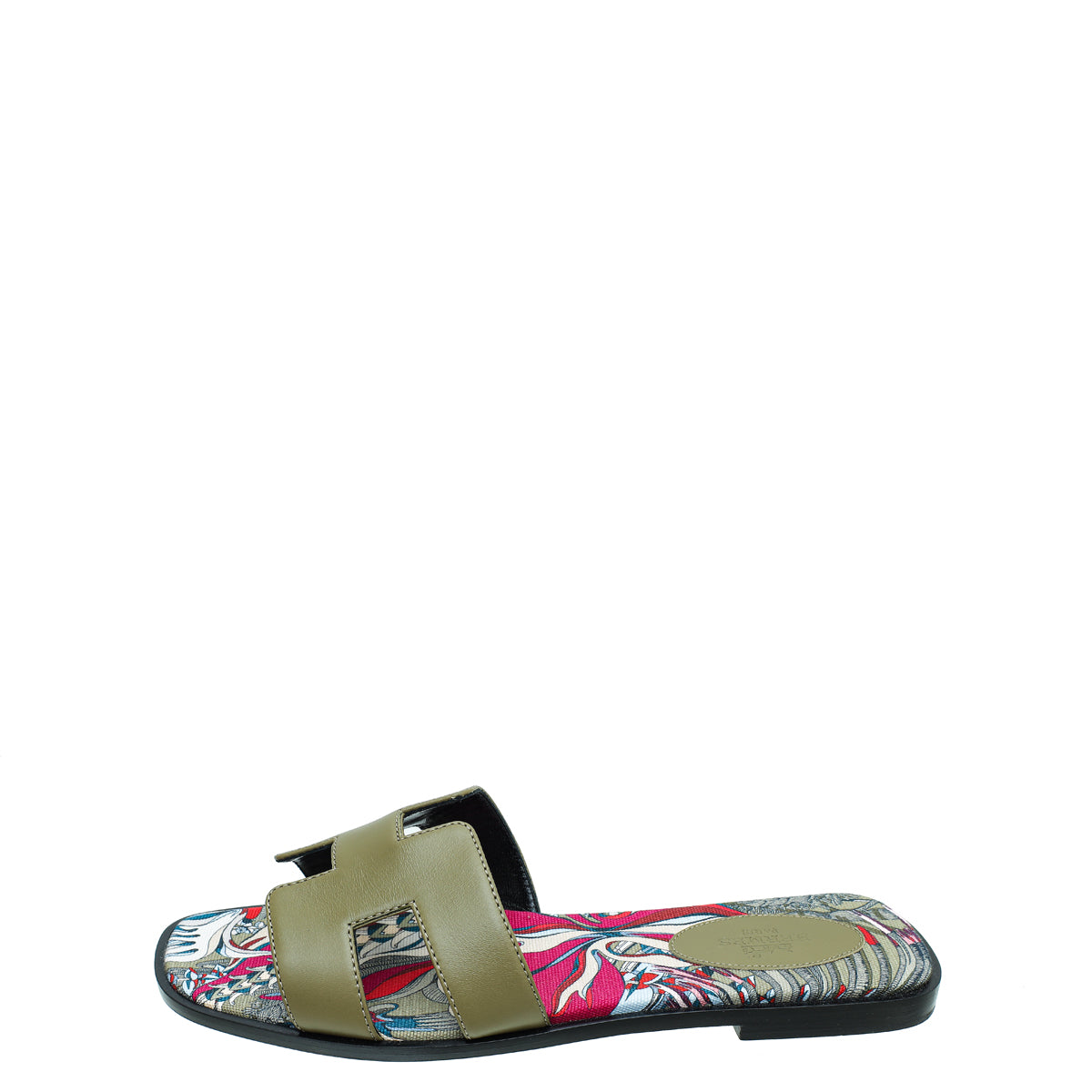 Hermes Vert Veronese Oran "Fantaisie Botanique" Printed Sandal 39