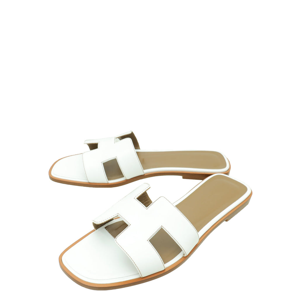 Hermes Blanc Oran Sandal 39