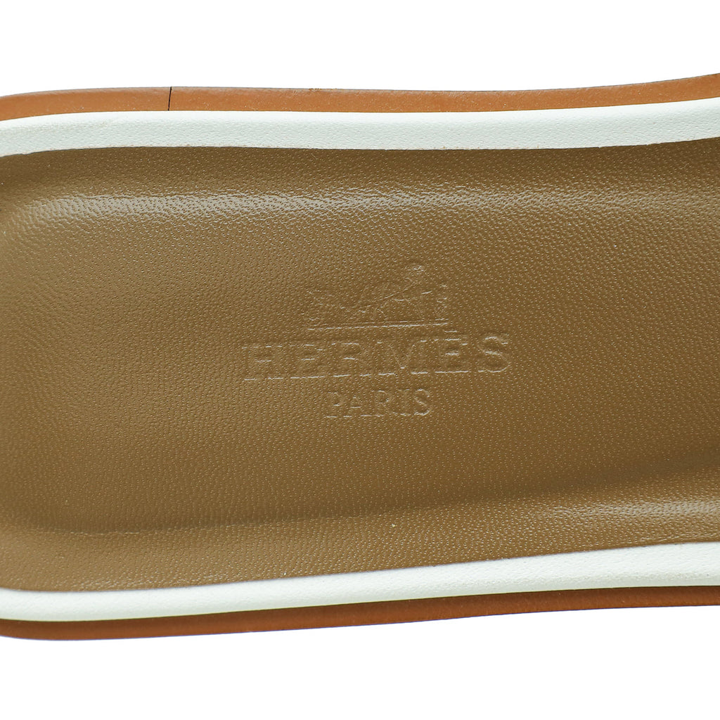 Hermes Blanc Oran Sandal 39
