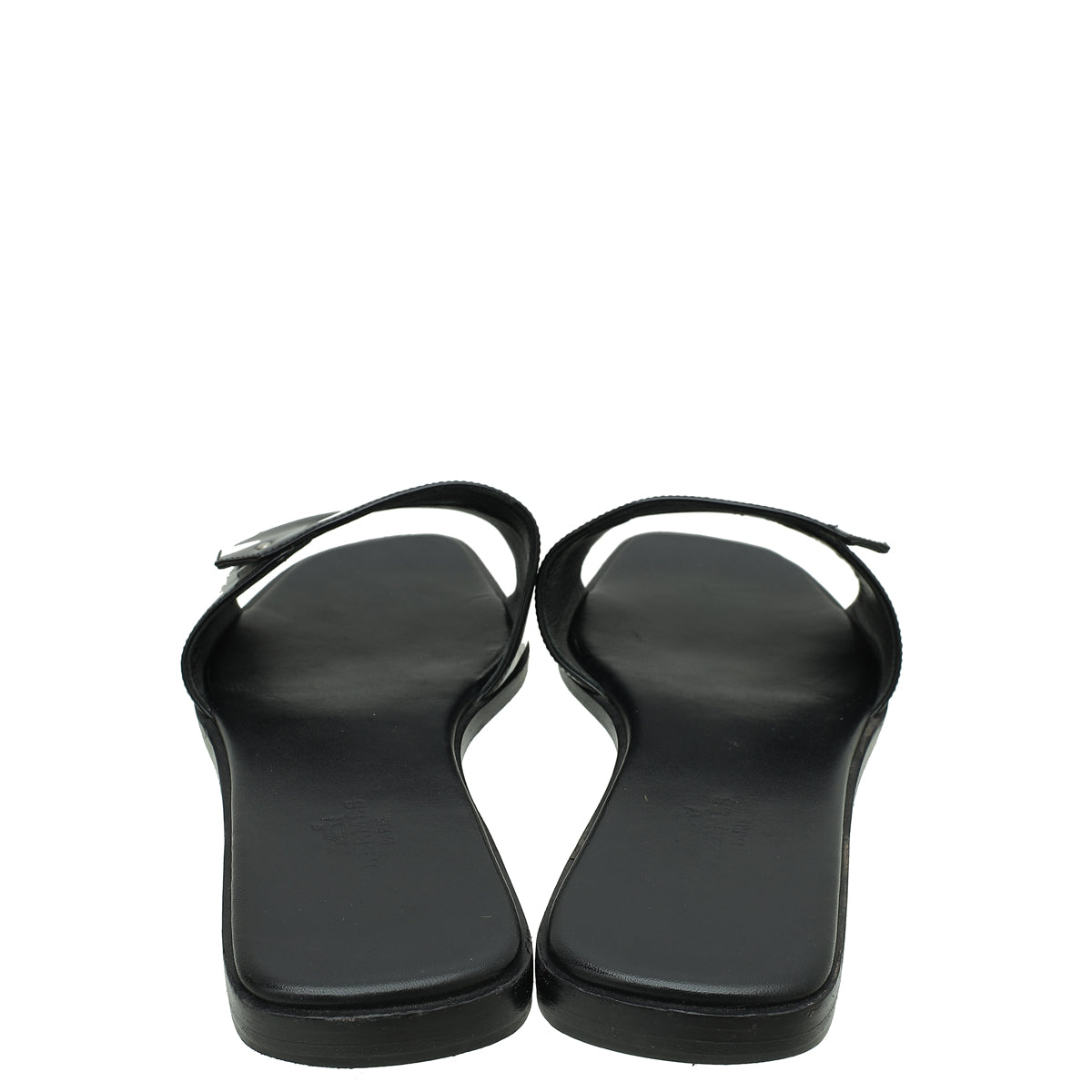Hermes Noir View Slide Sandals 39