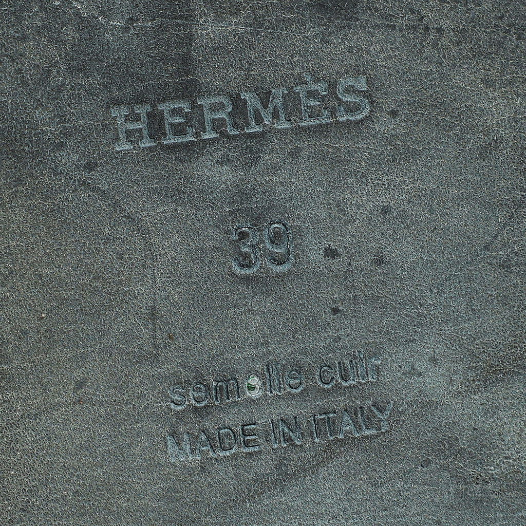 Hermes Noir View Slide Sandals 39