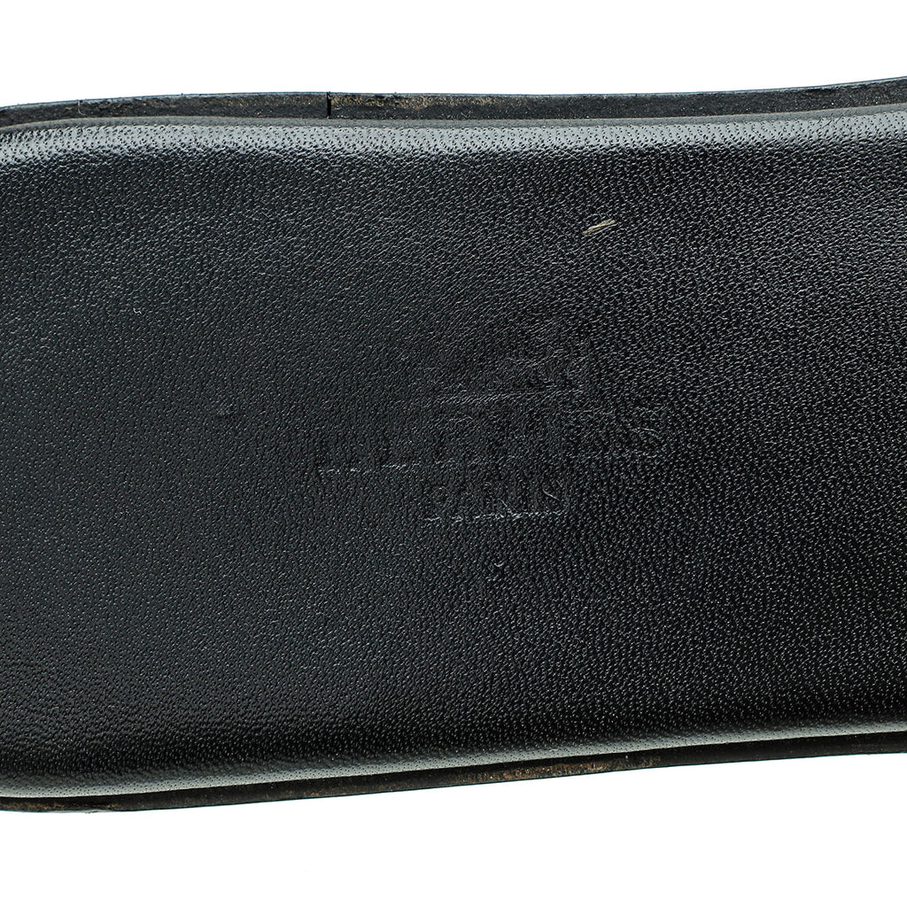Hermes Noir View Slide Sandals 39