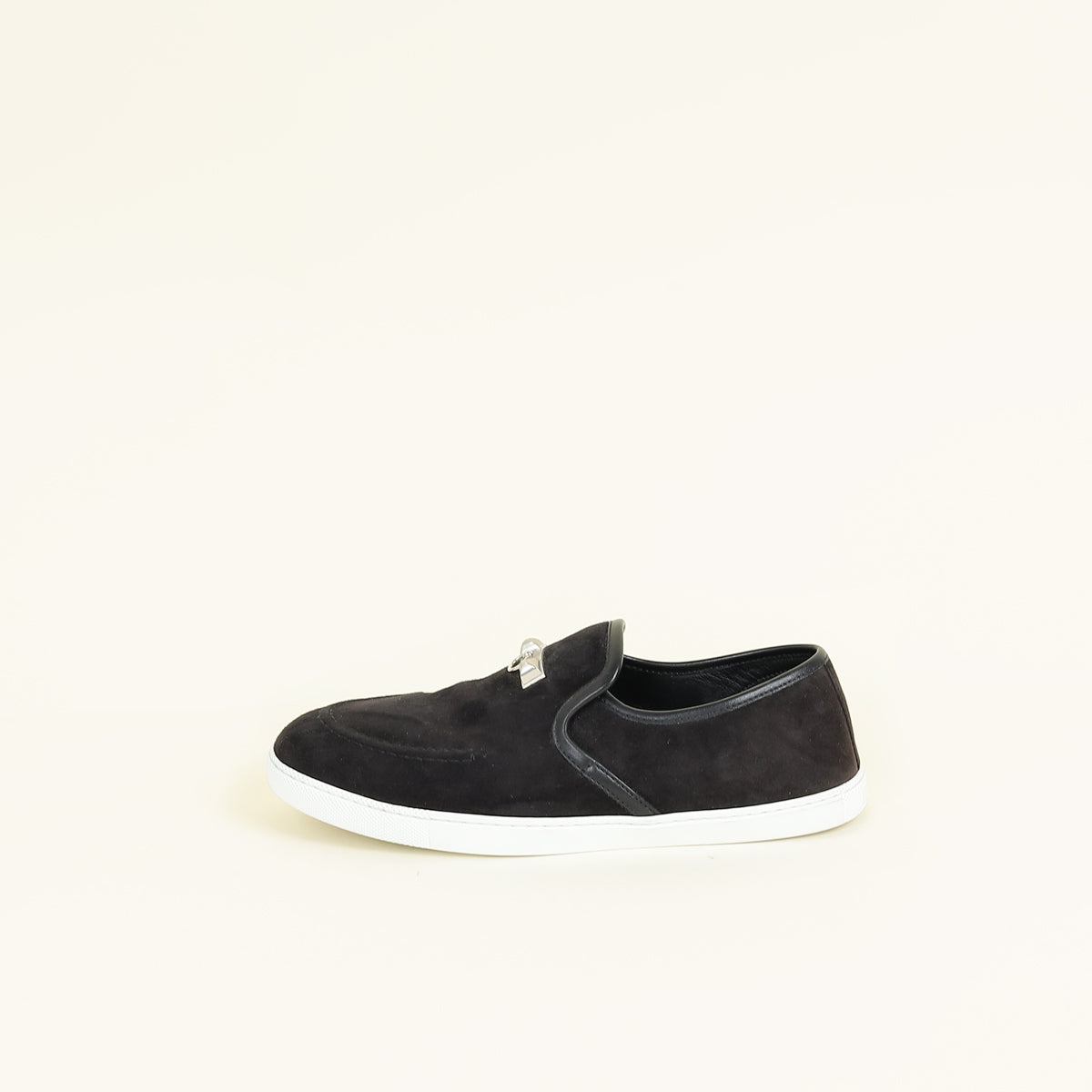 Hermes Noir Jour Suede Goatskin Loafer 39